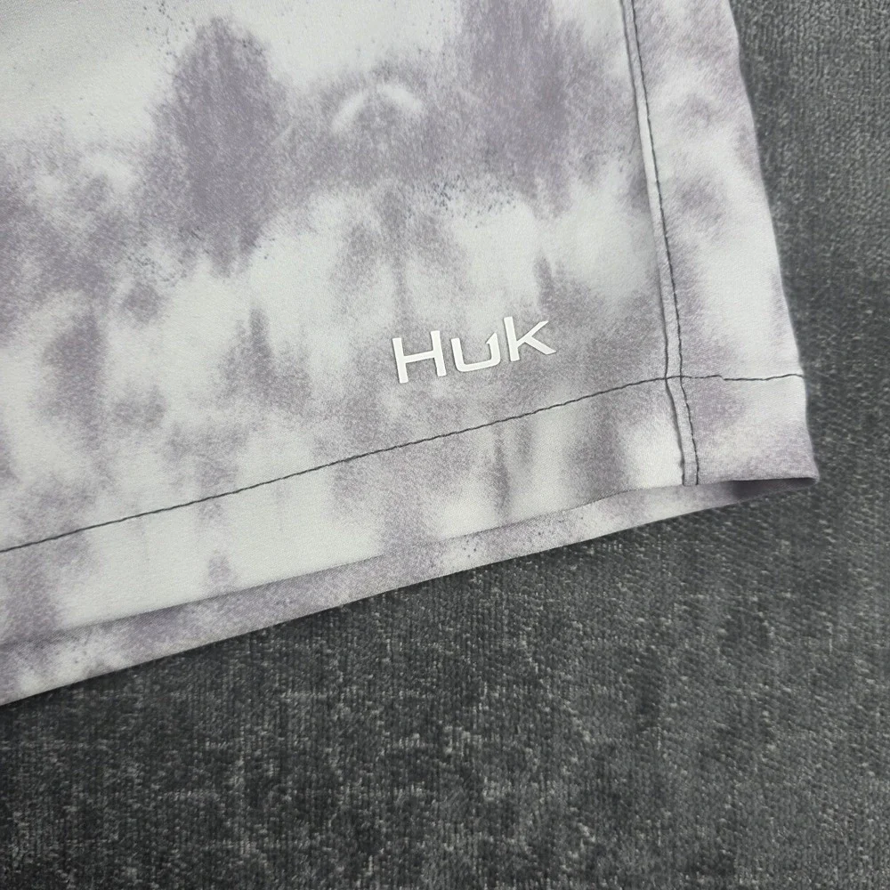 HUK Pursuit Volley Swim Trunk Shorts Mens XXL Salt Dye Grey 5